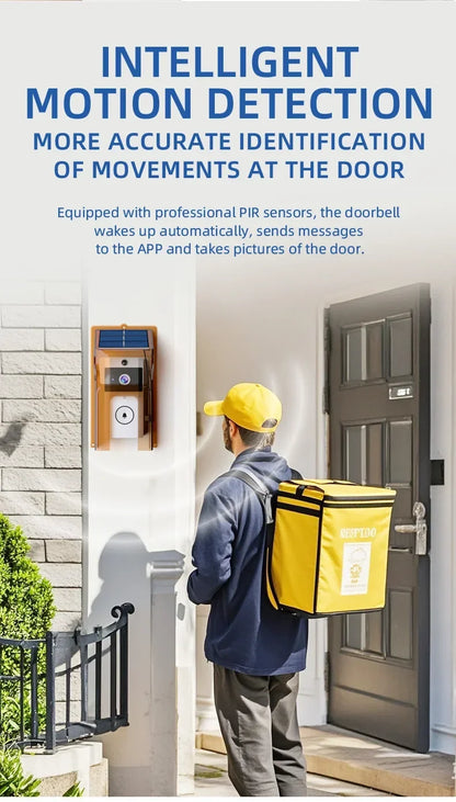 Smart Wireless Video Doorbell with Solar Charging – Waterproof, WiFi, Intercom & HD Camera