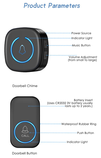 SmartChime™ – Wireless Doorbell with 300M Range & 60 Melodies