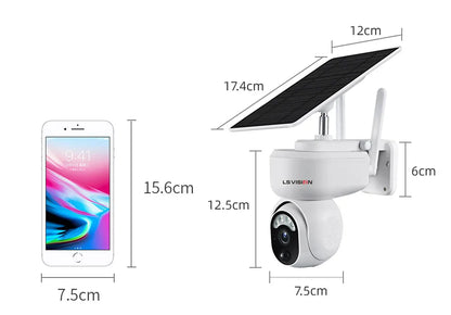 LS Vision 2K Solar SmartCam™ – 4MP Wireless PTZ Security with 4G/WiFi, Motion Detection & 2-Way Audio