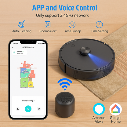 AT800™ 3-in-1 Robot Vacuum & Mop – 5000Pa, 60-Day Self-Empty, LiDAR, WiFi | Electromax