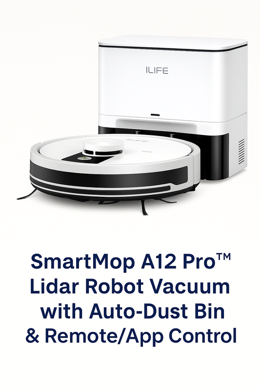 SmartMop A12 Pro™ – Lidar Robot Vacuum with Auto-Dust Bin & Remote/App Control