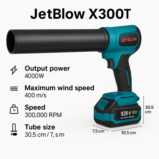JetBlow X300™ – Wireless Turbo Blower with Dual Mode & Brushless Motor