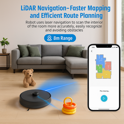 AT800™ 3-in-1 Robot Vacuum & Mop – 5000Pa, 60-Day Self-Empty, LiDAR, WiFi | Electromax